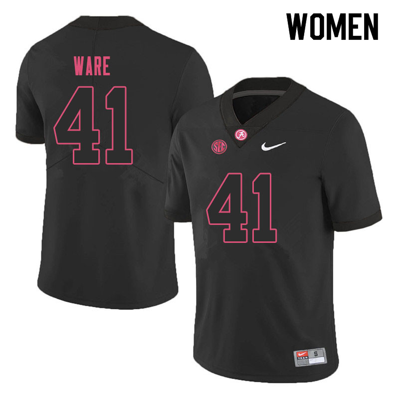 Women #41 Carson Ware Alabama Crimson Tide College Football Jerseys Sale-Black